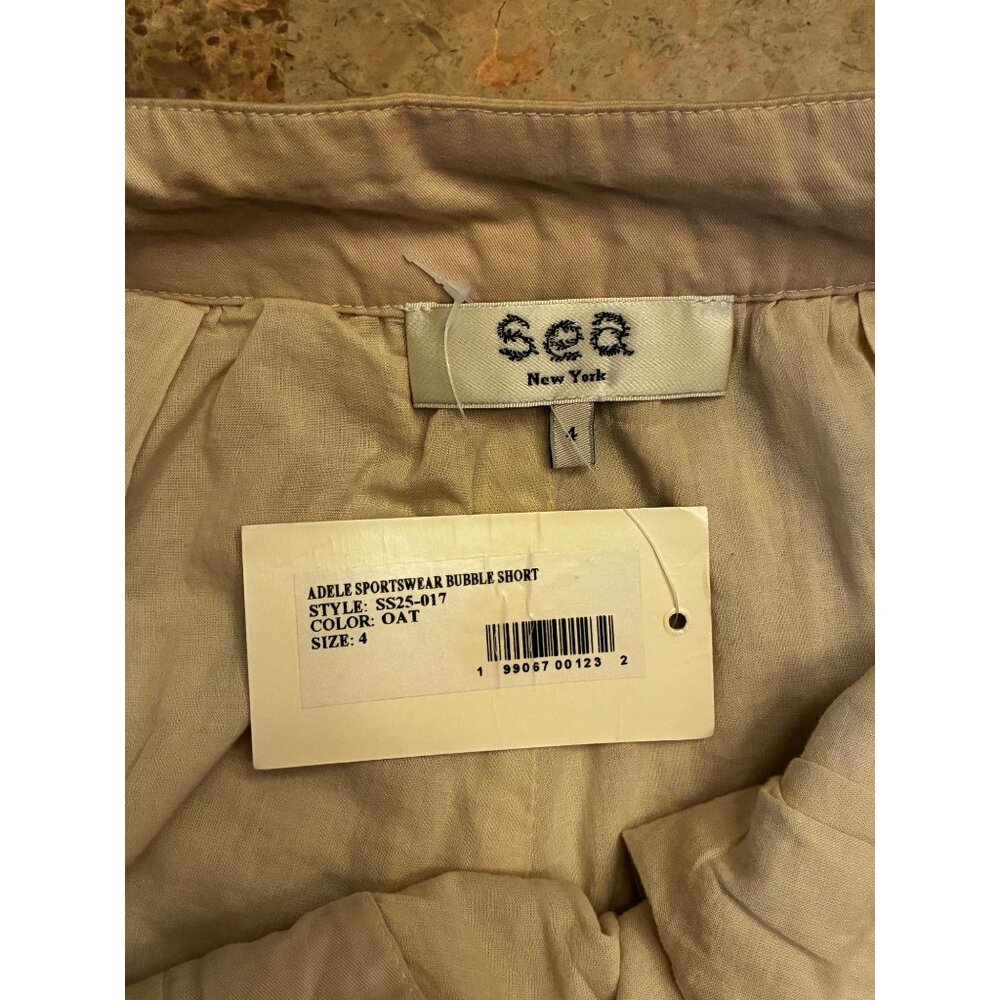 Sea Adele Sportswear Bubble Shorts in Oat 4 New Womens Puffy Chino Cotton - Picture 9 of 15